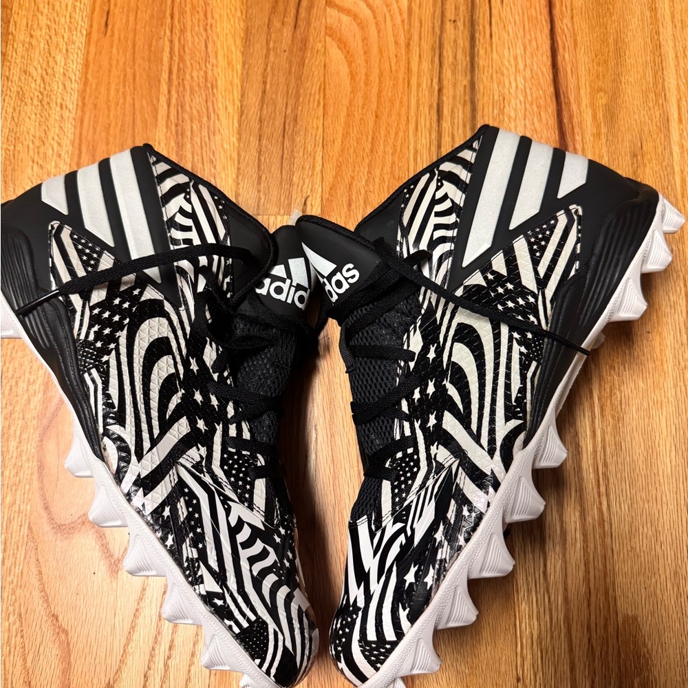 Adidas Freak 3 MD Football Cleats Stars & Stripes Black White Size 12 New